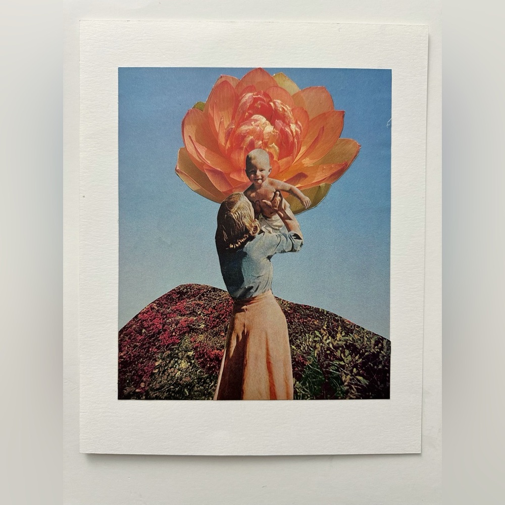 Original Collage Art on Paper Untitled Wall Art